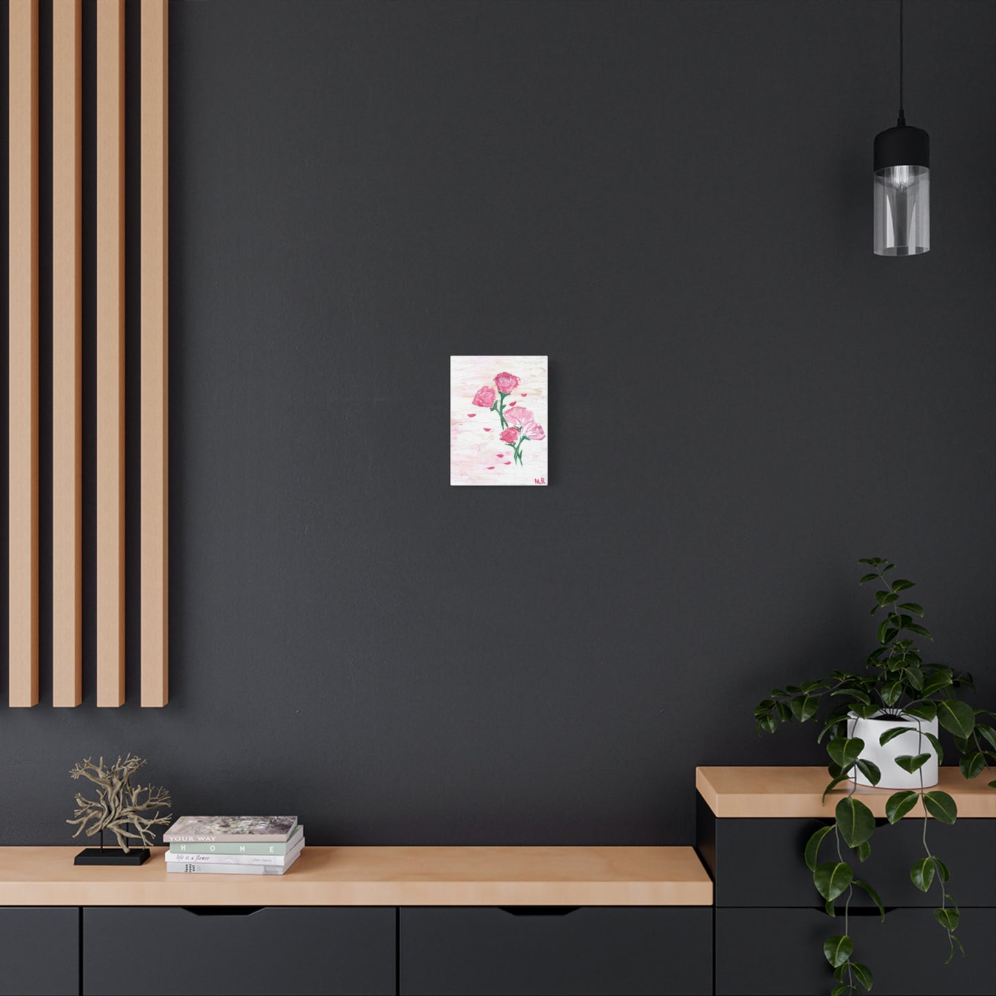 Royal Rose Canvas Wall Art — Romantic Floral Stretched Matte Canvas