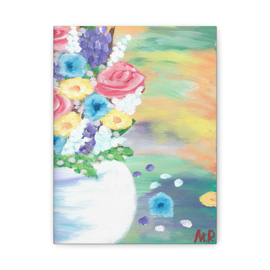 Colorful Assorted Flowers Canvas Art – Floral Bouquet Matte Stretched Canvas