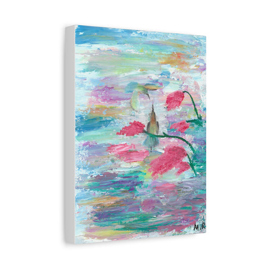 Love Birds Abstract Canvas Print — Hummingbird Stretched Art