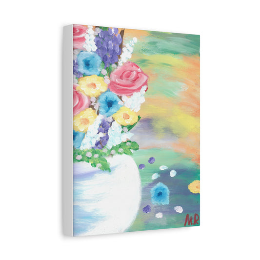 Colorful Assorted Flowers Canvas Art – Floral Bouquet Matte Stretched Canvas