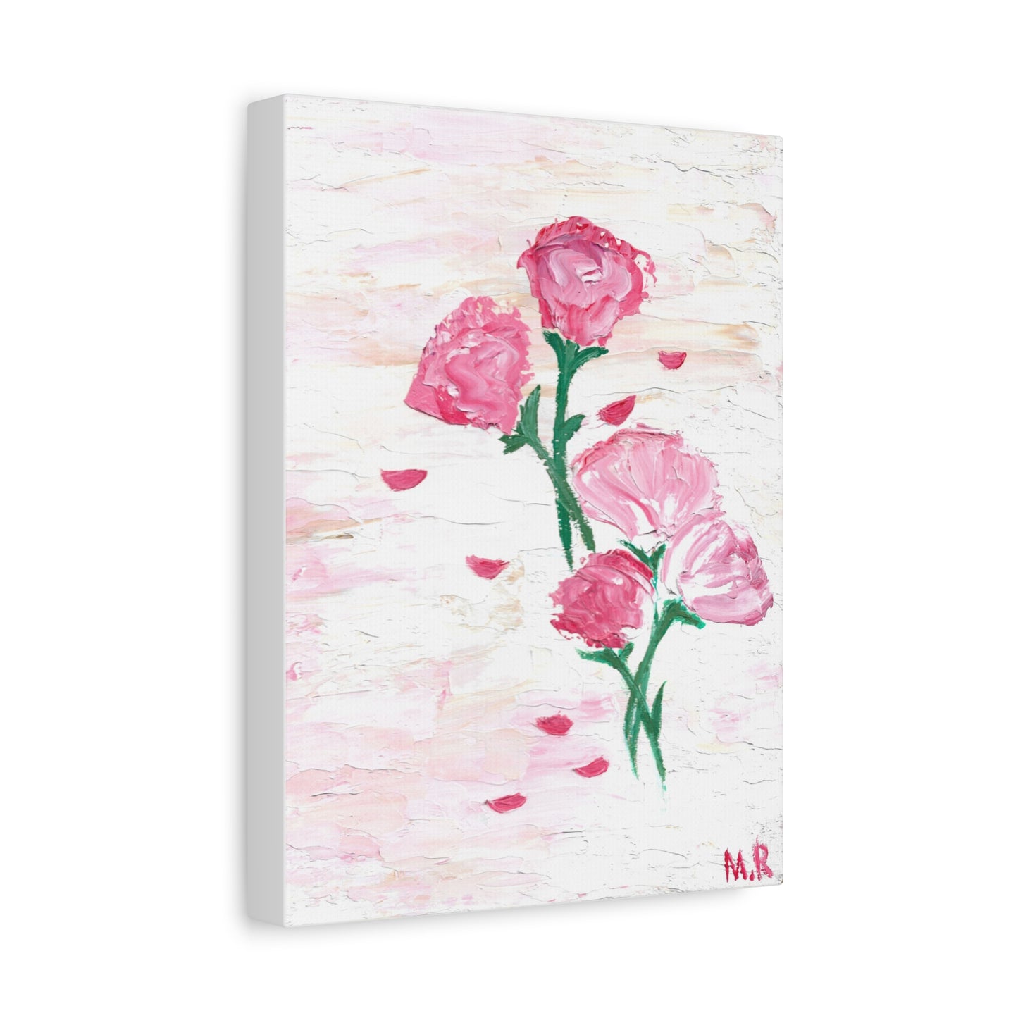 Royal Rose Canvas Wall Art — Romantic Floral Stretched Matte Canvas