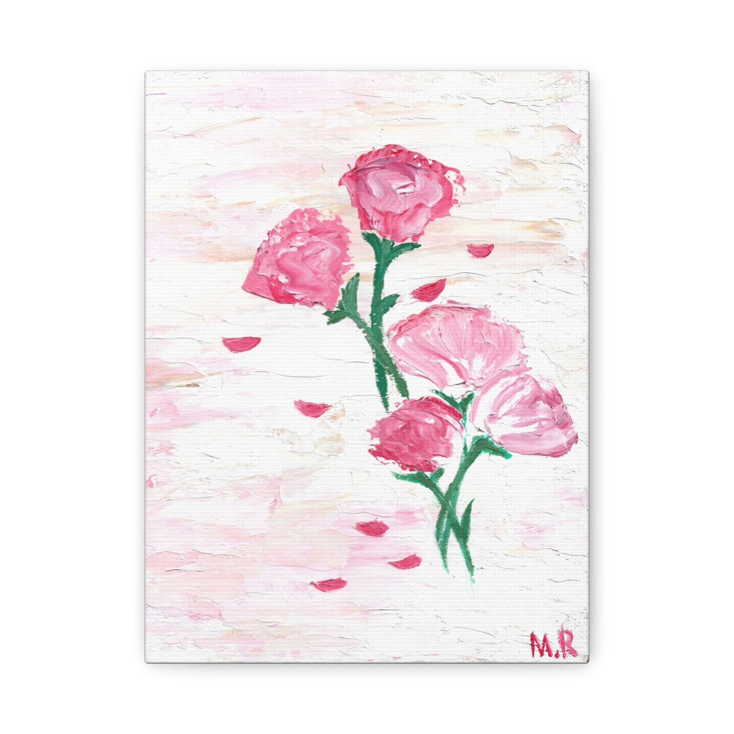 Royal Rose Canvas Wall Art — Romantic Floral Stretched Matte Canvas