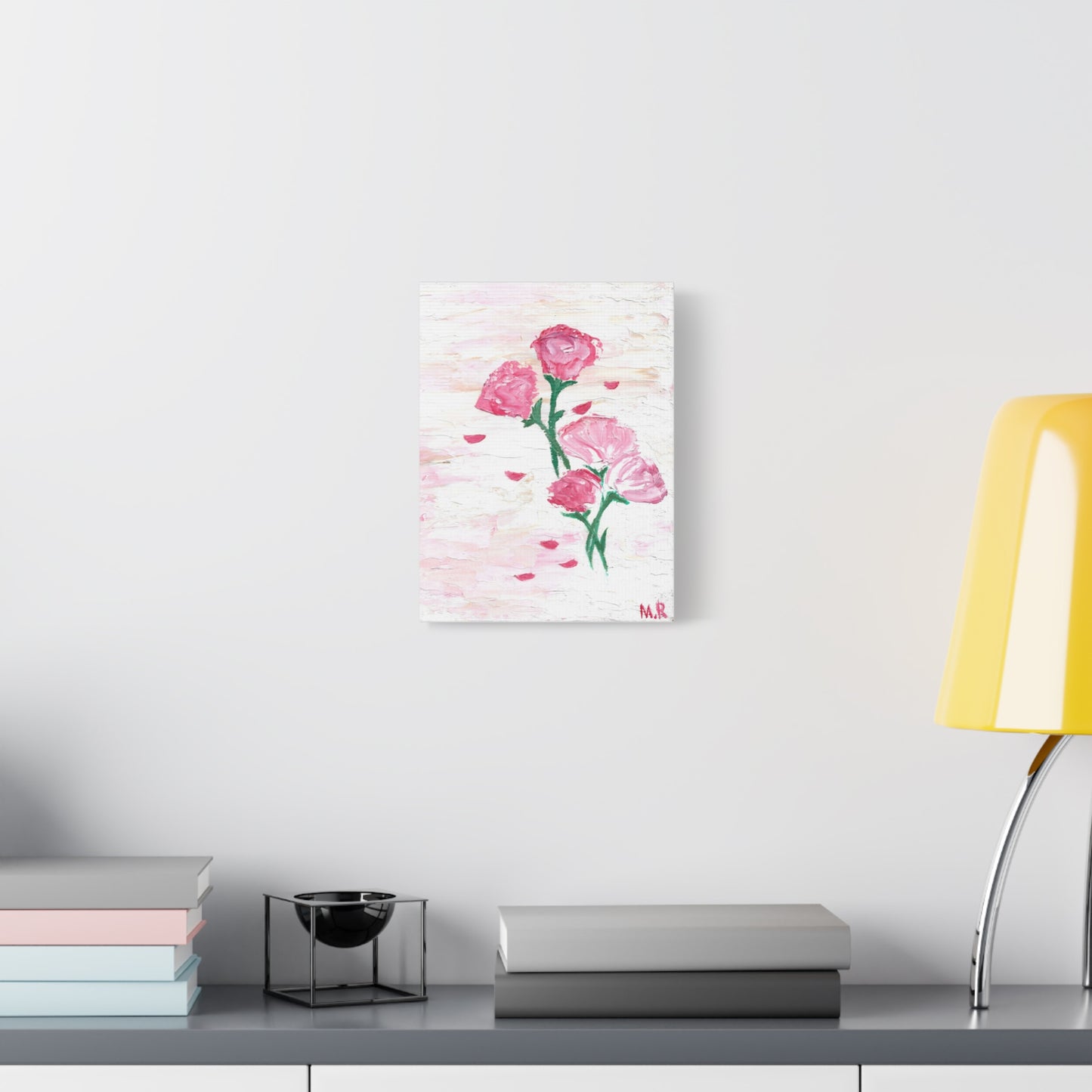 Royal Rose Canvas Wall Art — Romantic Floral Stretched Matte Canvas