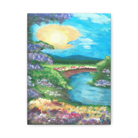 Flower Pond Canvas Print — Stretched Matte Wall Art