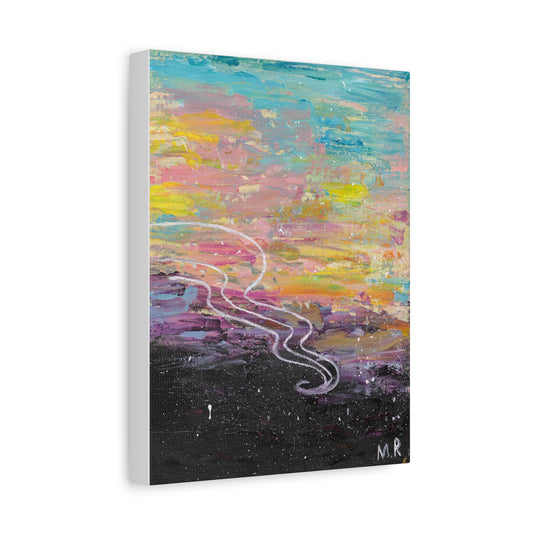 Fade Into You Canvas Art - Colorful Modern Matte Stretched Wall Decor